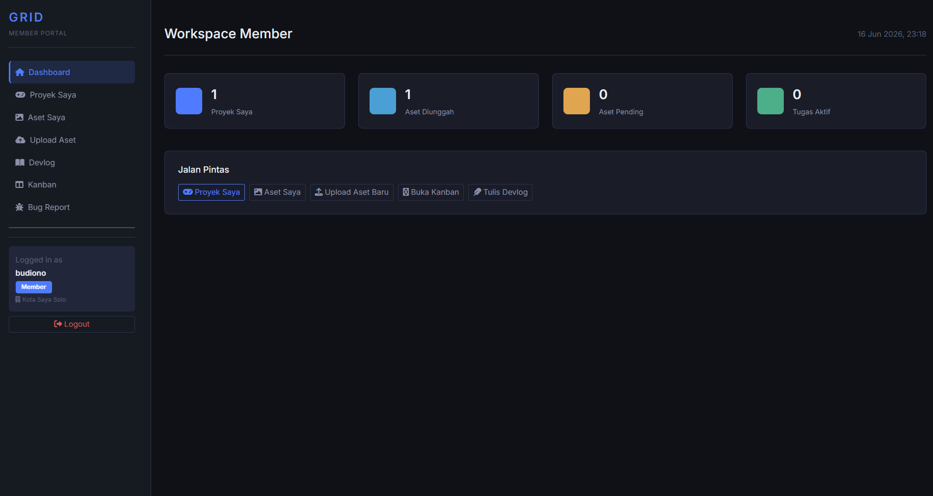 Member Dashboard - GRID