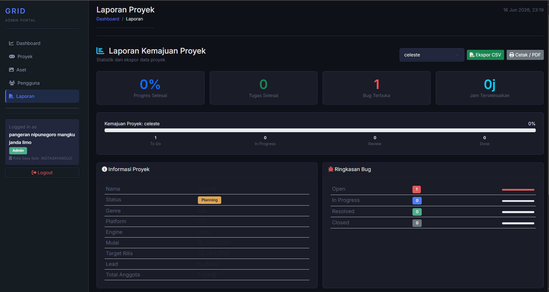 Laporan Proyek - GRID